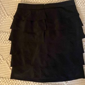 Tory Burch black silk ruffle tiered skirt size 4